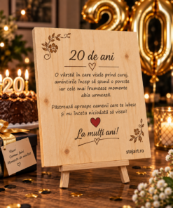 Alternative view of Tablou personalizat din lemn – Zi de naștere – 20 ani