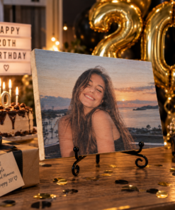 Tablou personalizat din lemn – Zi de naștere – 20 ani