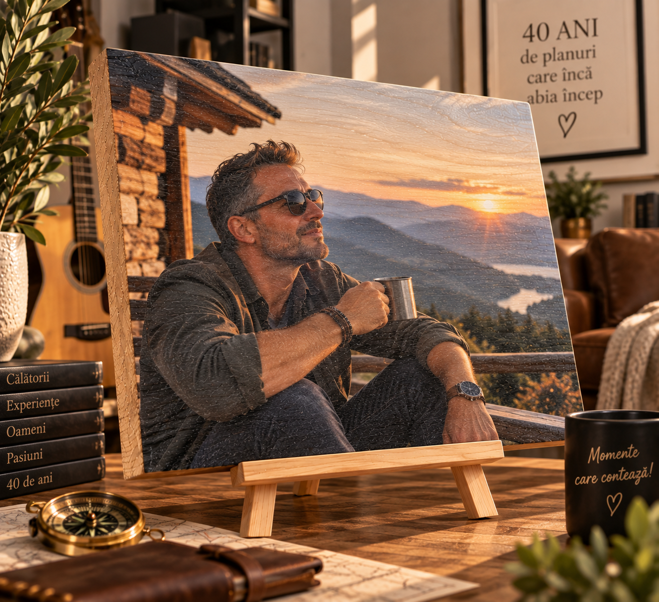 Tablou personalizat din lemn – Zi de naștere – 40 ani