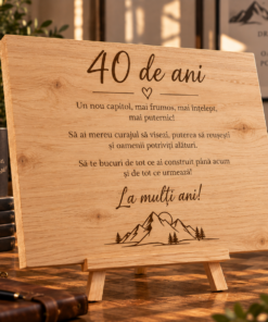 Alternative view of Tablou personalizat din lemn – Zi de naștere – 40 ani