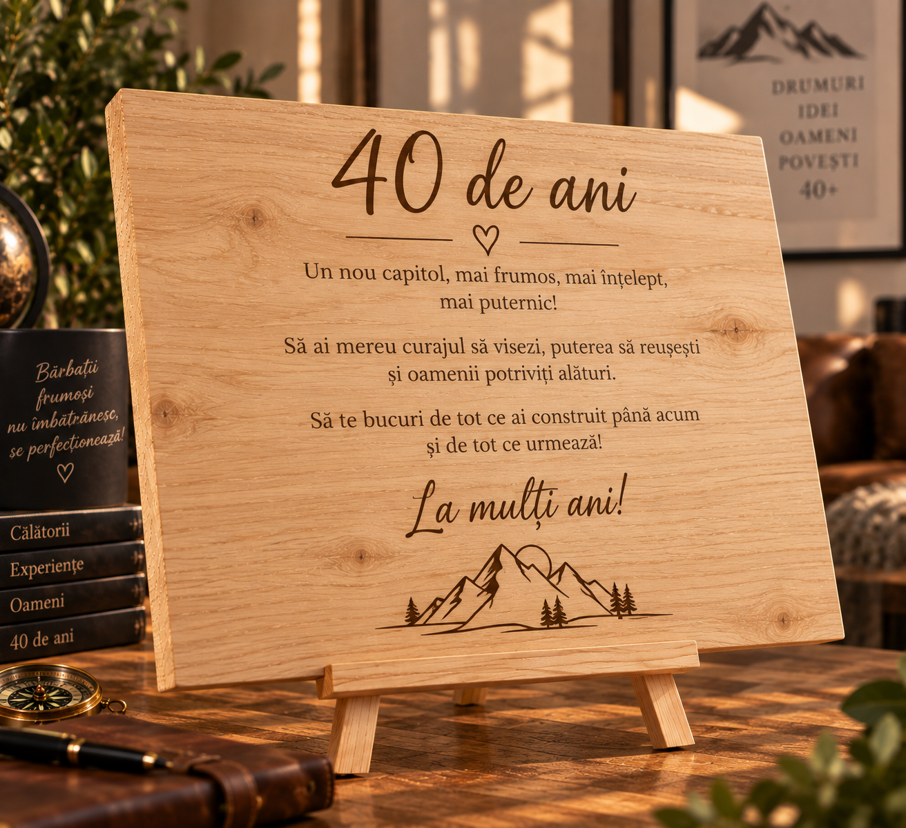 Tablou personalizat din lemn – Zi de naștere – 40 ani - imagine 2