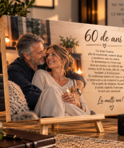 Tablou personalizat din lemn – Zi de naștere – 60 ani