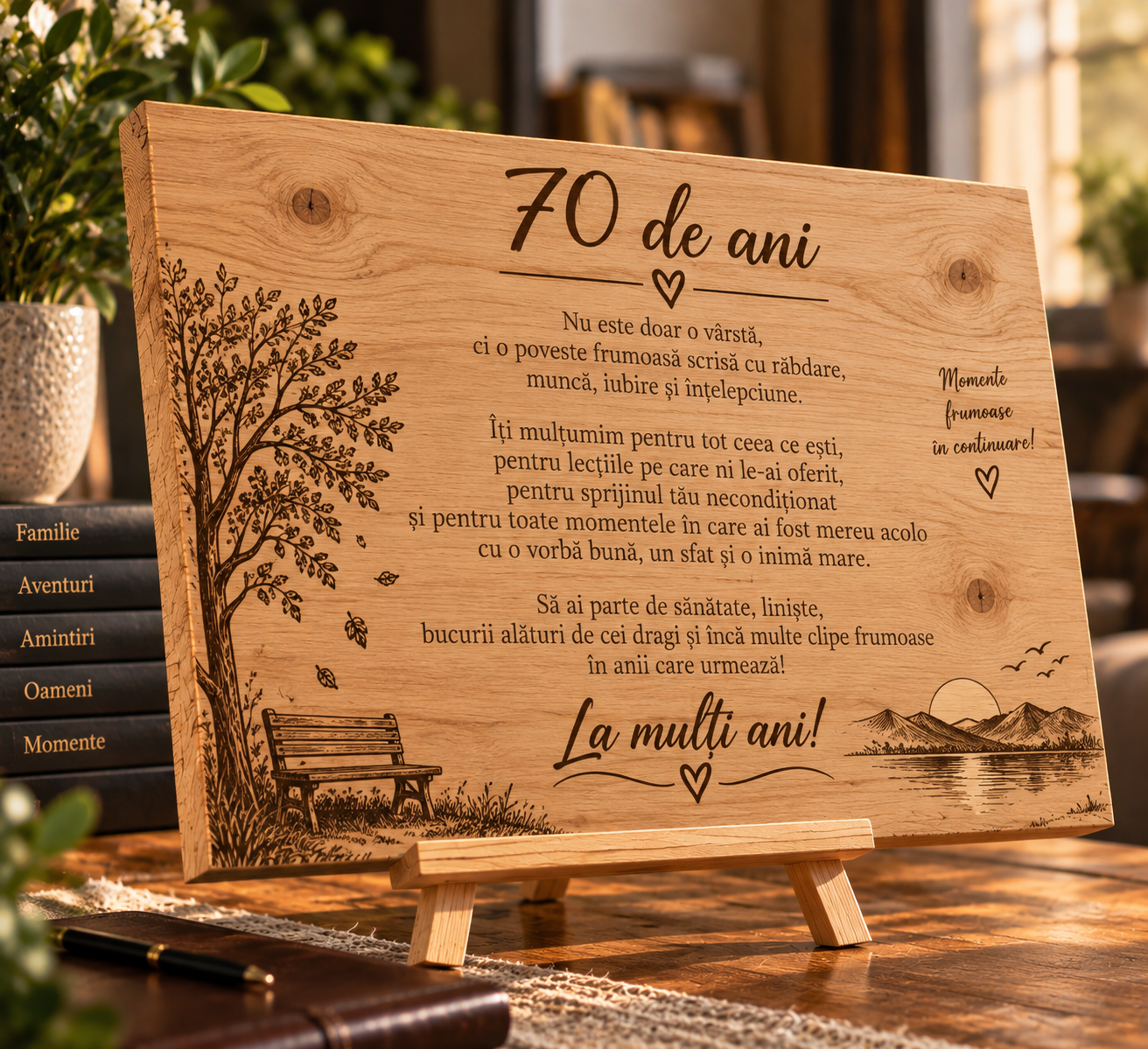 Tablou personalizat din lemn – Zi de naștere – 70 ani - imagine 2