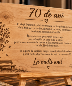 Alternative view of Tablou personalizat din lemn – Zi de naștere – 80 ani