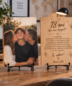 Tablou personalizat din lemn – Majorat – 18 ani – de la părinți