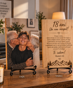 Tablou personalizat din lemn – Majorat – 18 ani – de la bunici