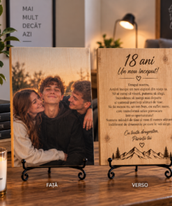 Tablou personalizat din lemn – Majorat – 18 ani – de la prieteni