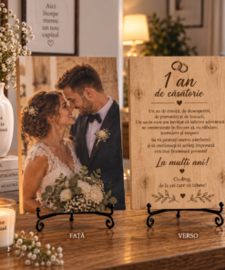 Tablou personalizat din lemn – Aniversare căsătorie – 1 an de căsătorie