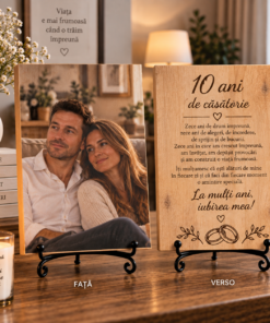 Tablou personalizat din lemn – Aniversare căsătorie – 10 ani de căsătorie