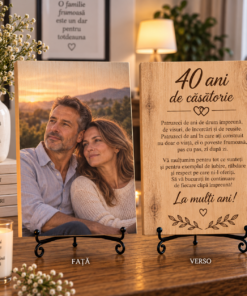 Tablou personalizat din lemn – Aniversare căsătorie – 40 ani de căsătorie