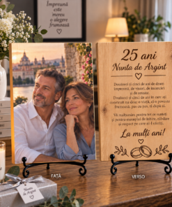 Tablou personalizat din lemn – Aniversare căsătorie – 50 ani – Nunta de Aur