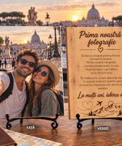 Tablou personalizat din lemn – Aniversare relație – Prima noastră fotografie