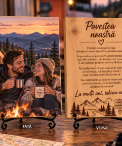 Tablou personalizat din lemn – Aniversare relație – Povestea noastră