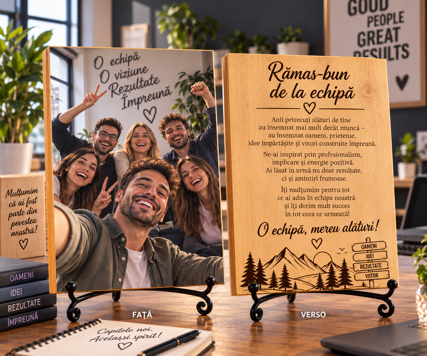 Tablou personalizat din lemn – Plecare din companie – Rămas-bun de la echipă