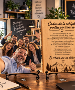 Tablou personalizat din lemn – Pensionare – Cadou de la echipă