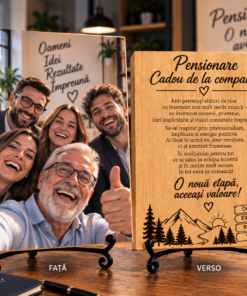 Tablou personalizat din lemn – Pensionare – Cadou de la companie