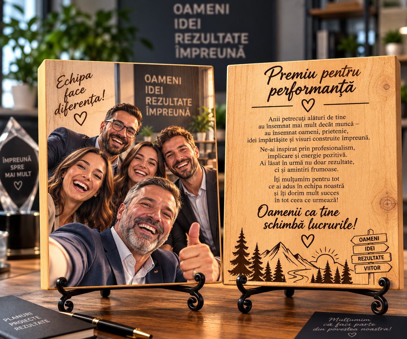 Tablou personalizat din lemn – Performanță / premiu – Premiu pentru performanță