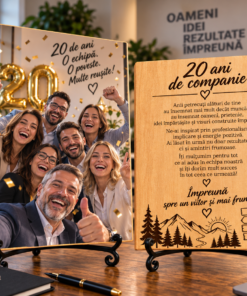Tablou personalizat din lemn – Aniversare companie – 20 ani de companie