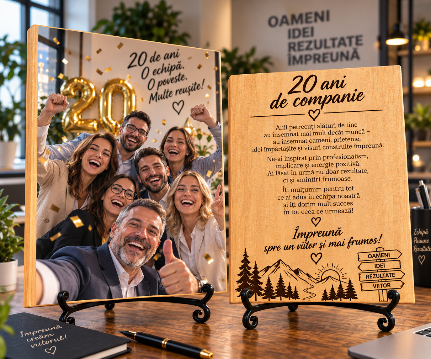 Tablou personalizat din lemn – Aniversare companie – 20 ani de companie