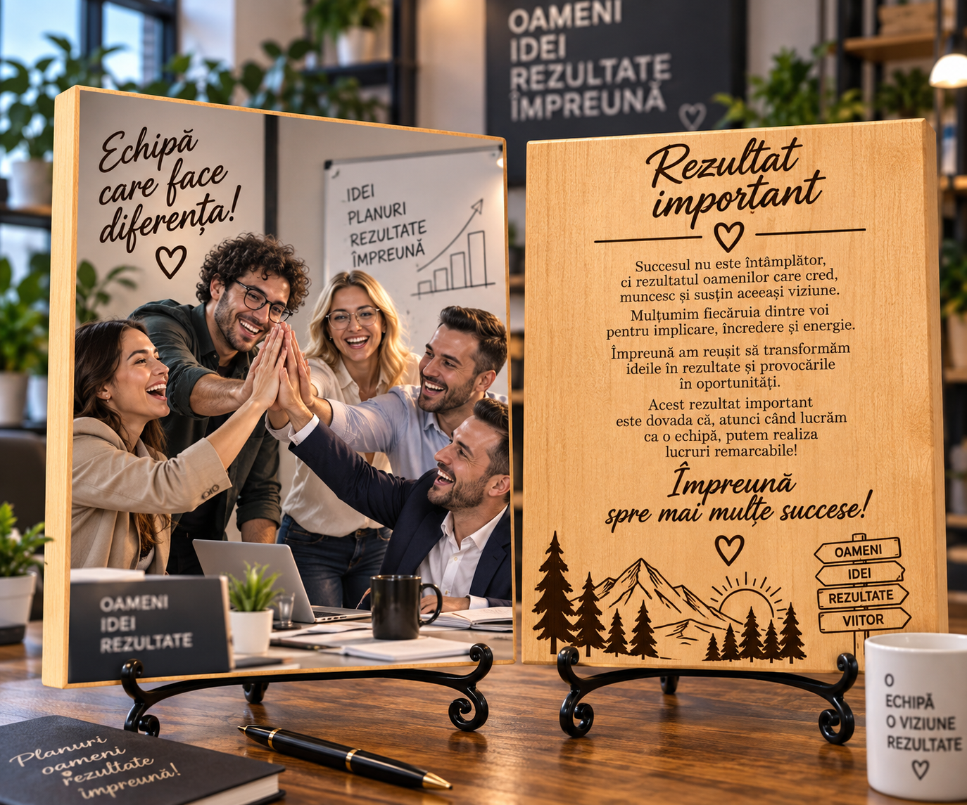 Tablou personalizat din lemn – Echipă – Rezultat important