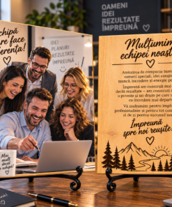 Tablou personalizat din lemn – Echipă – Amintire de companie
