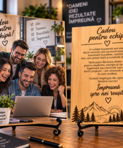 Tablou personalizat din lemn – Echipă – Cadou pentru echipă