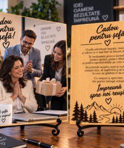 Tablou personalizat din lemn – Șef – Cadou pentru șefă