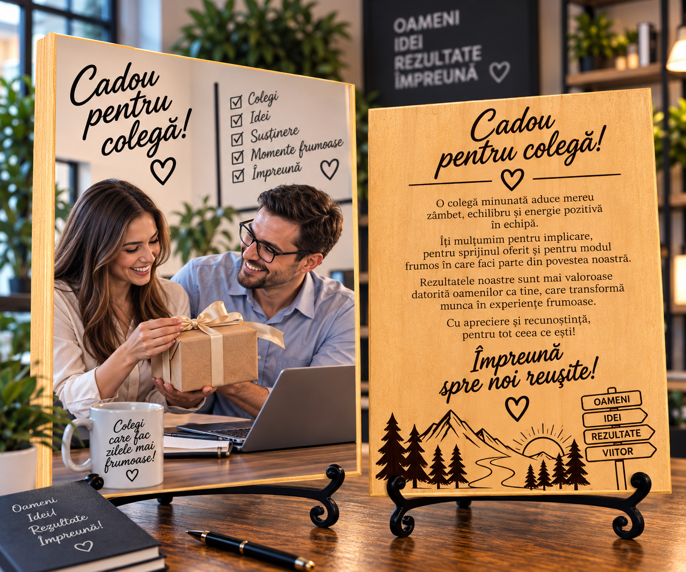 Tablou personalizat din lemn – Coleg – Cadou pentru colegă
