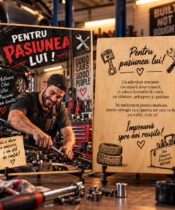 Cadou pentru mecanic – Pentru pasiunea lui – Tablou foto personalizat pe lemn