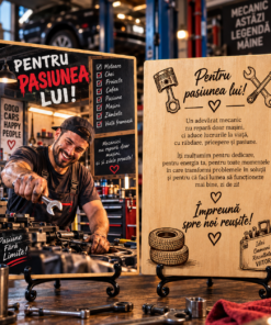 Cadou pentru mecanic – personalizat pentru mecanic – Tablou foto personalizat pe lemn