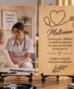 Cadou pentru asistent medical – Amintire de apreciere – Tablou foto personalizat pe lemn