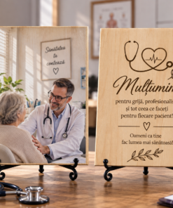 Cadou pentru medic – Mulțumire de la pacient – Tablou foto personalizat pe lemn