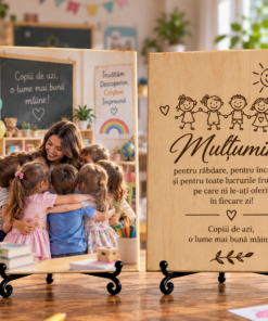 Cadou pentru educator sau educatoare – La final de grădiniță – Tablou foto personalizat pe lemn