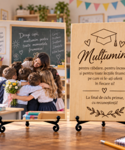 Cadou pentru învățător sau învățătoare – La final de ciclu primar – Tablou foto personalizat pe lemn