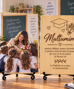 Cadou pentru profesor sau profesoară – La final de an școlar – Tablou foto personalizat pe lemn