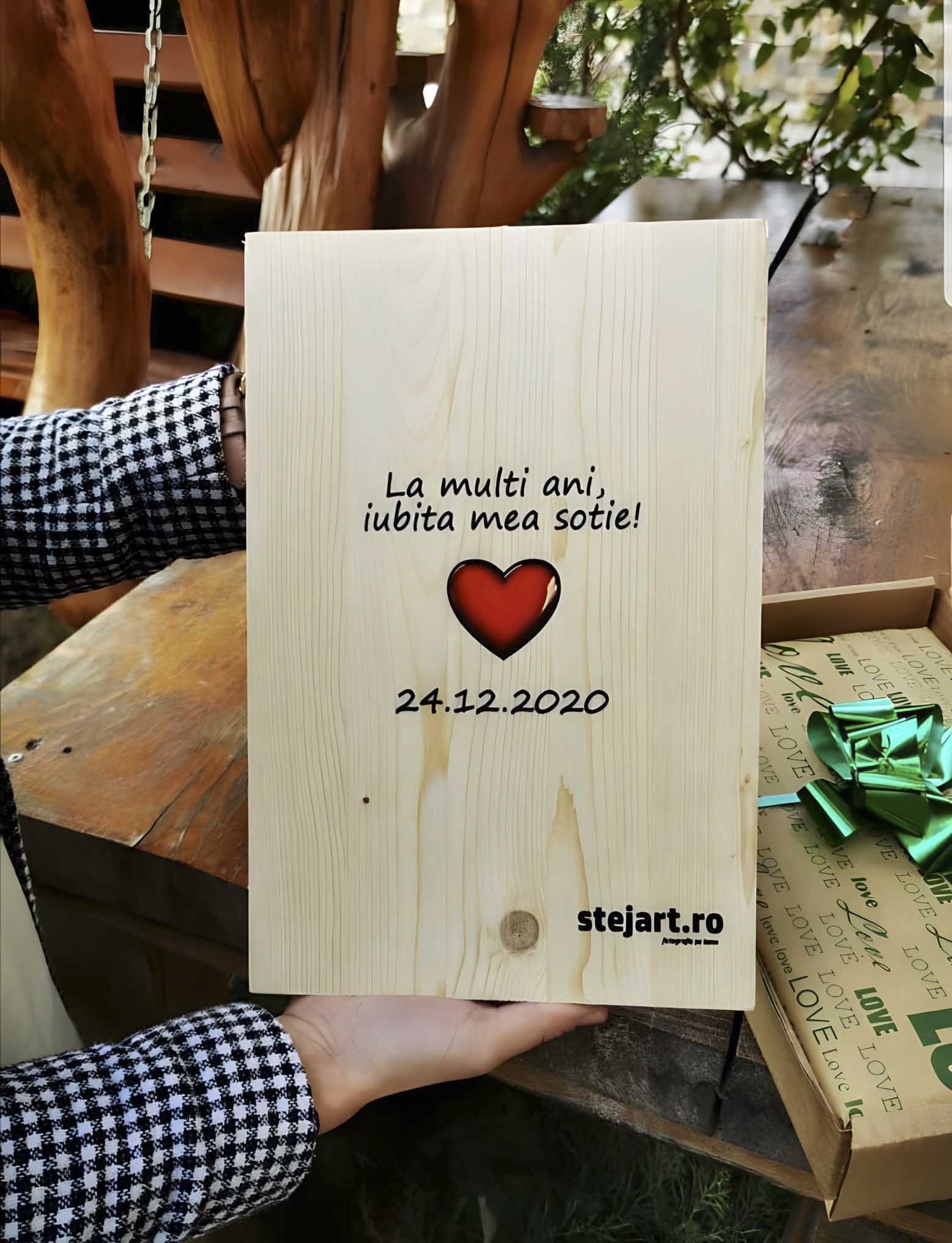 Poză pe lemn personalizată – Brad, Lemn ars sau Stejar - imagine 32