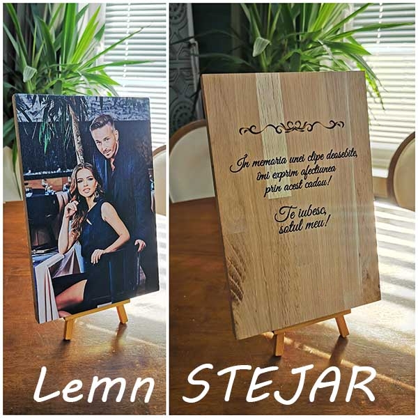 Poză pe lemn personalizată – Brad, Lemn ars sau Stejar - imagine 35