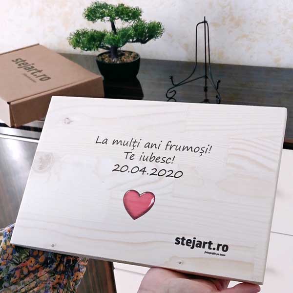 Poză pe lemn personalizată – Brad, Lemn ars sau Stejar - imagine 31