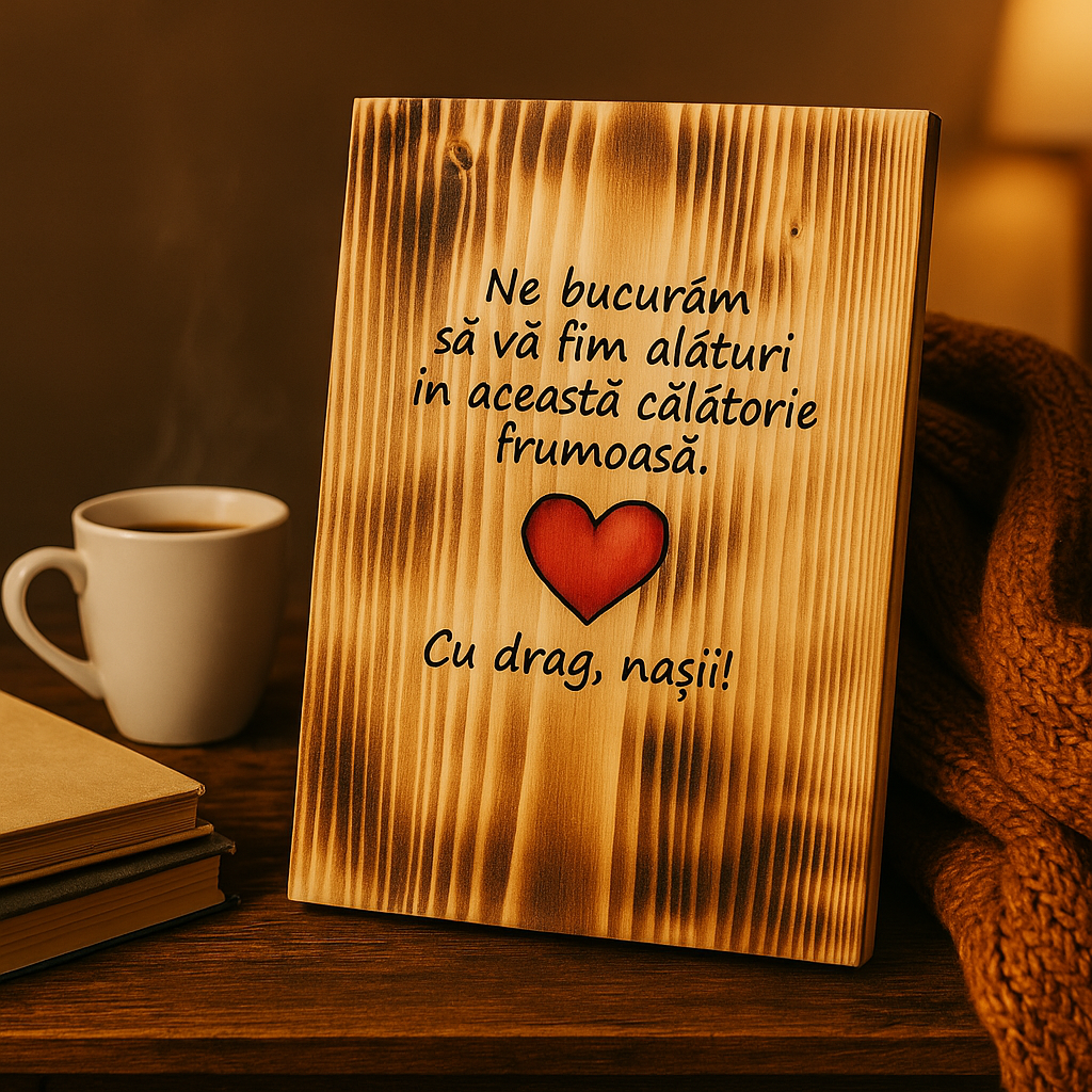Poză pe lemn personalizată – Brad, Lemn ars sau Stejar - imagine 22