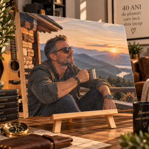 Cadou aniversare 40 ani – Poză pe lemn personalizată