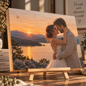Cadou aniversare 50 ani – Poză pe lemn personalizată