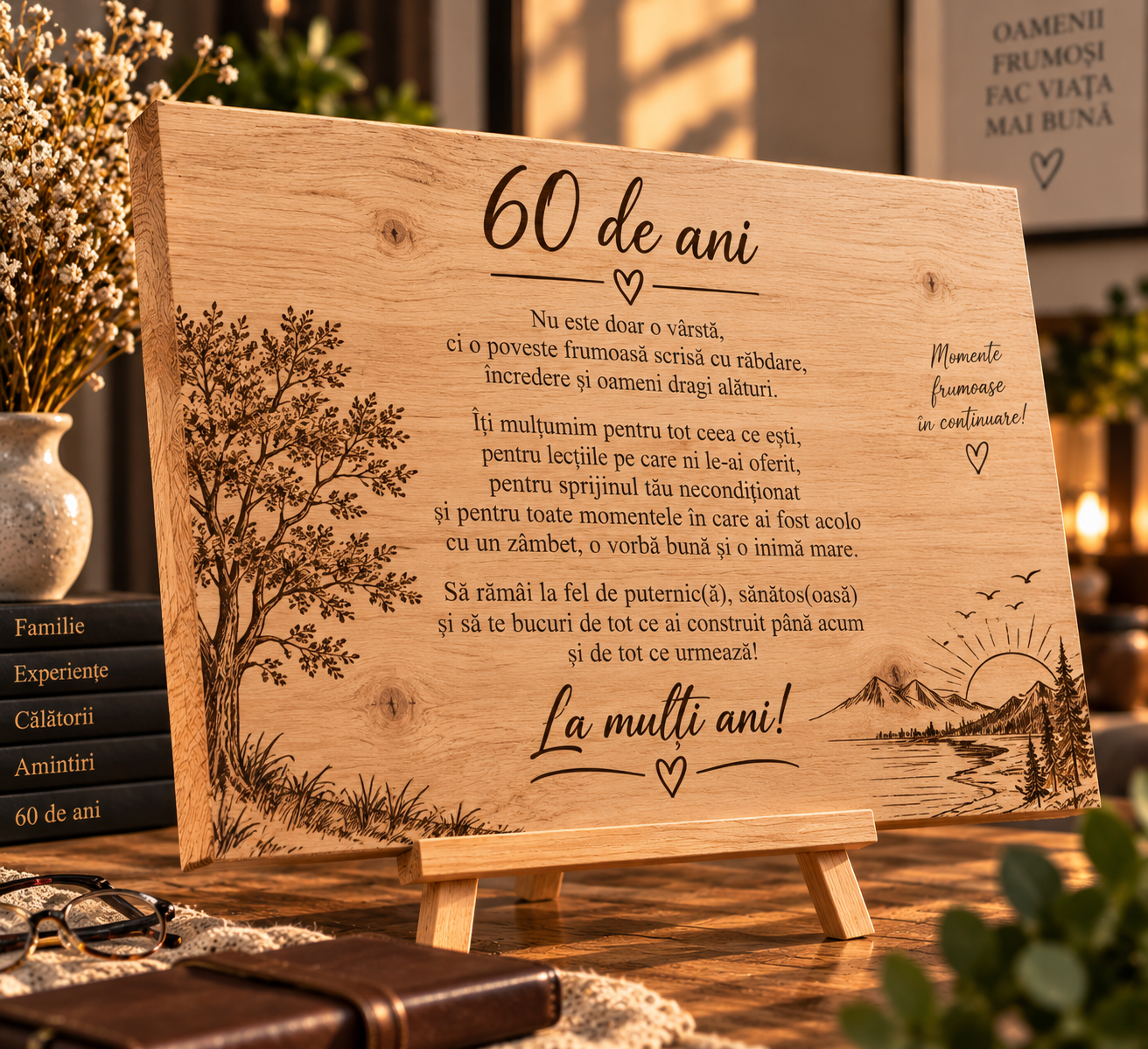 Cadou aniversare 60 ani – Poză pe lemn personalizată - imagine 5