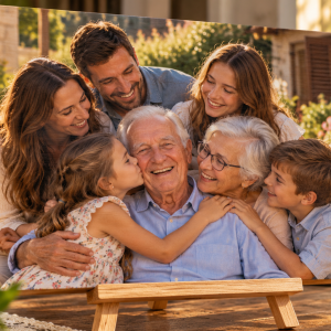 Cadou aniversare 80 ani – Poză pe lemn personalizată