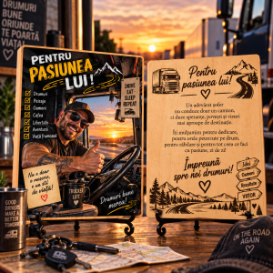 Cadou pentru șofer – Amintire de drum – Poză pe lemn personalizată