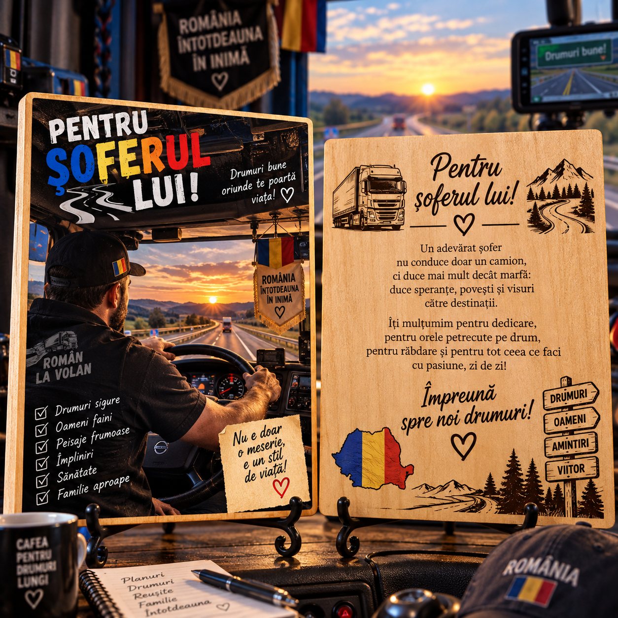Cadou pentru șofer – Poză pe lemn personalizată