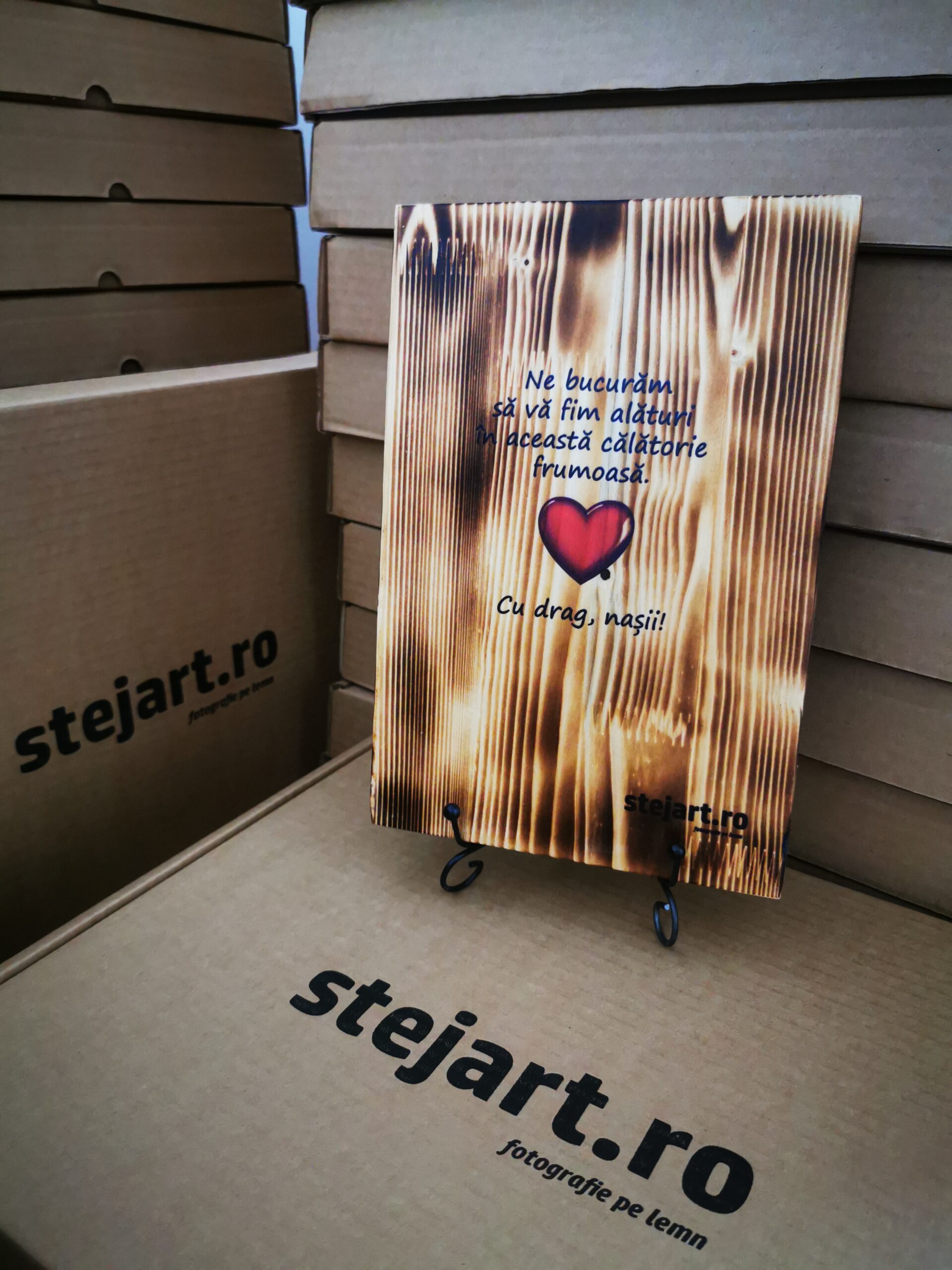 Poză pe lemn personalizată – Brad, Lemn ars sau Stejar - imagine 33