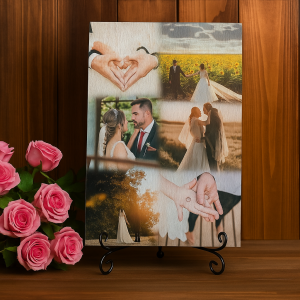 Colaj foto pe lemn personalizat – Brad