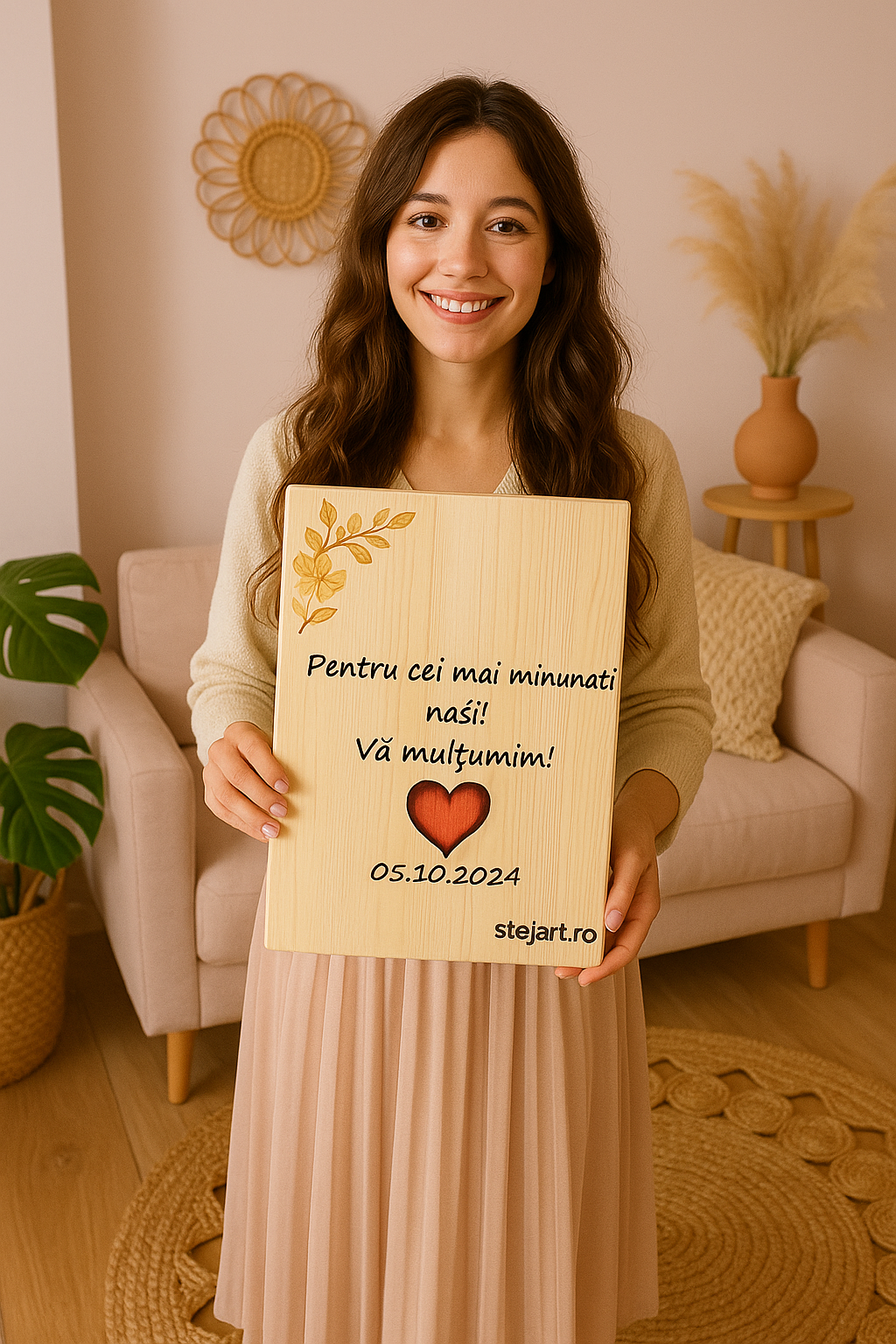 Poză pe lemn personalizată – Brad, Lemn ars sau Stejar - imagine 16