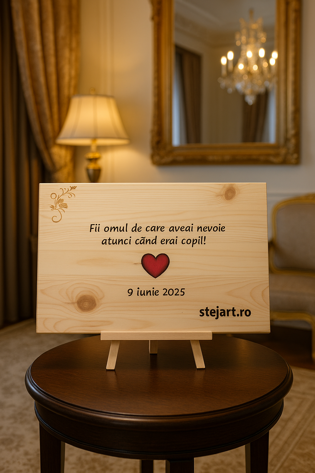 Poză pe lemn personalizată – Brad, Lemn ars sau Stejar - imagine 11