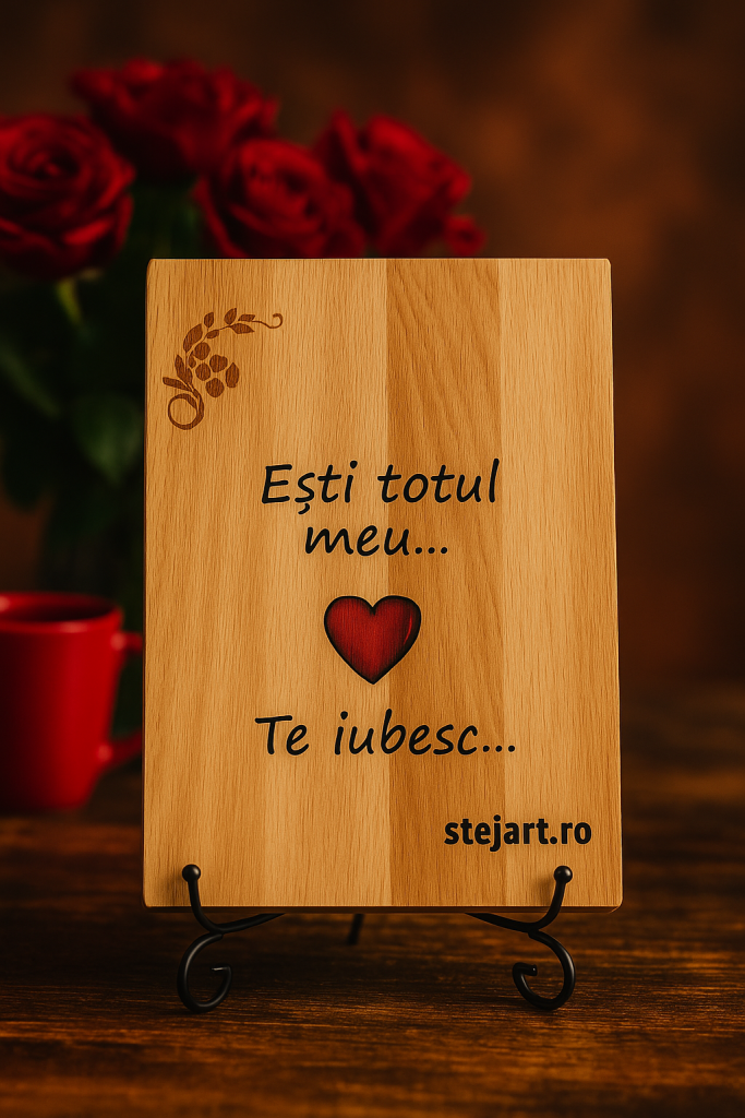Tablou foto din lemn cu mesaj pe verso – brad, lemn ars sau stejar